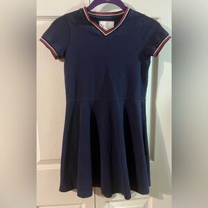 Jacadi Paris Mademoiselle Fit & Flare Girl’s Dress Navy V-Neck Size XS